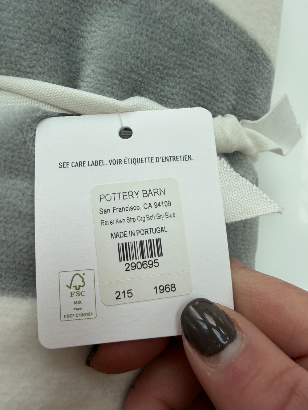 Pottery Barn Reversible Striped Organic Beach Towel - Picture 9 of 9